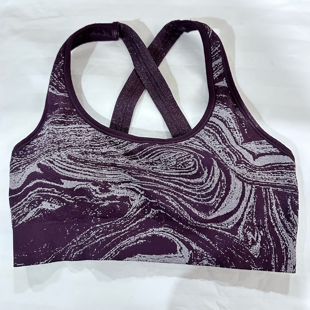Athleta Dark Purple Marble Sports Bra